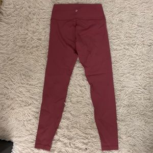 Lululemon leggings in size 8 length 28. Dark pink